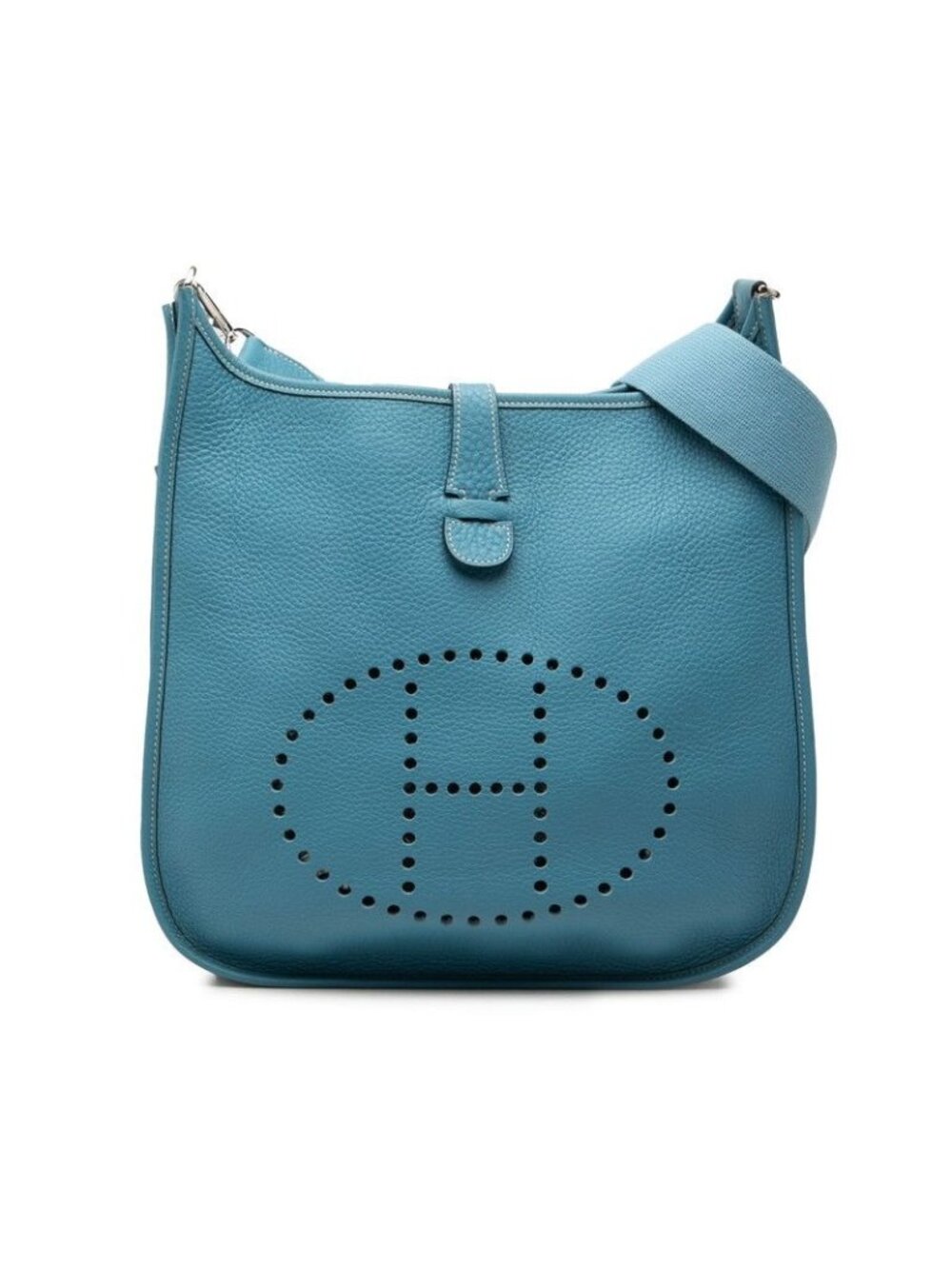 Hermes Evelyne 2 GM Crossbody Shoulder Bag Blue Jean Togo